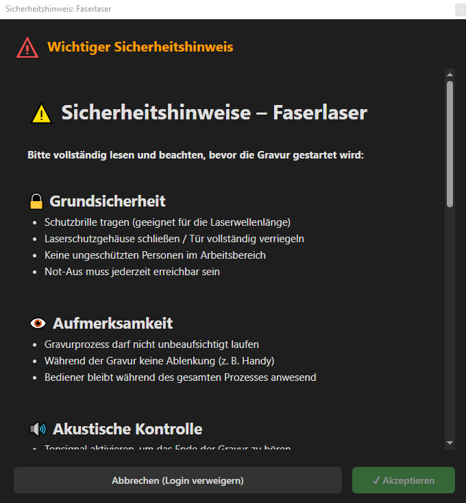 LaserLoop Sicherheitsbelehrung